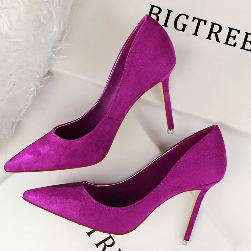 Pumps Suede High Heels Shoes Fashion Office Shoes Stiletto