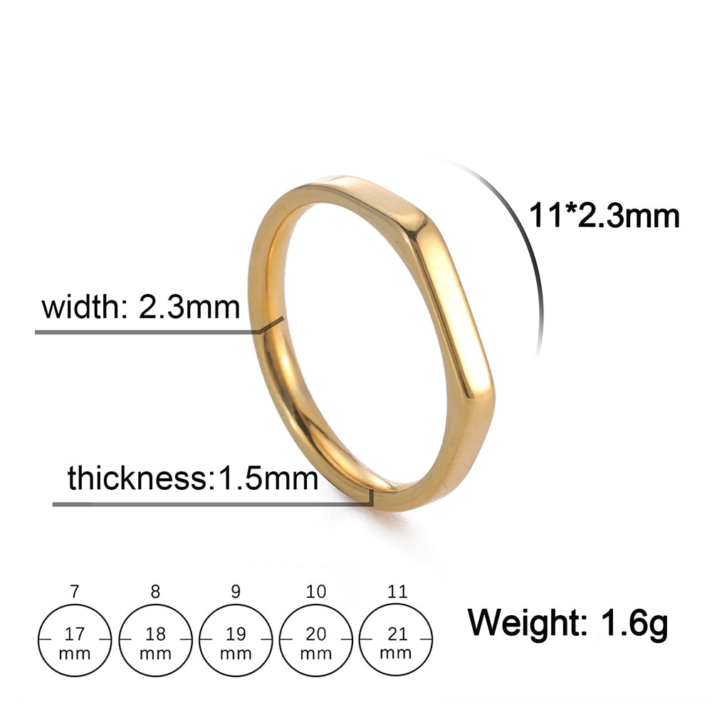 Fashion Simple Stainless Steel Ring Casual