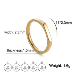Fashion Simple Stainless Steel Ring Casual