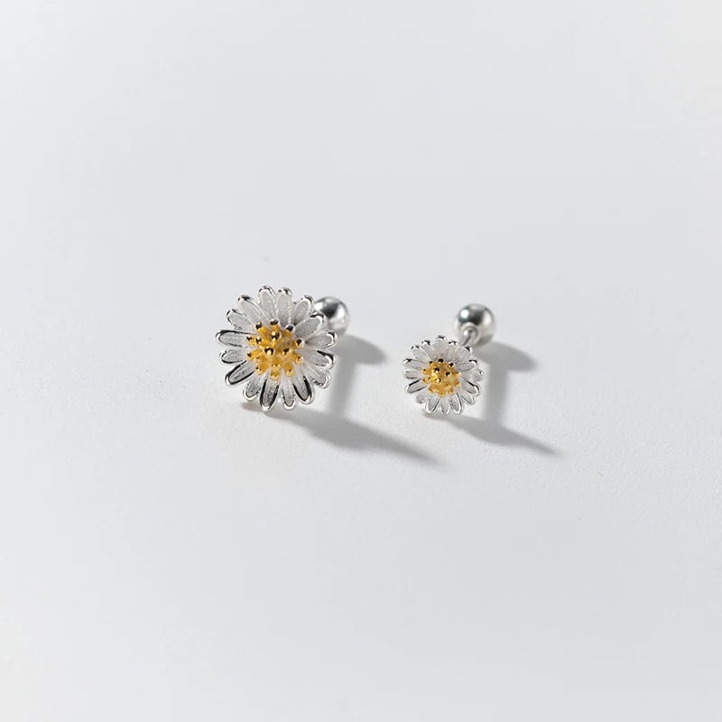 Daisy Screw Beads Stud Earrings Piercing Jewelry