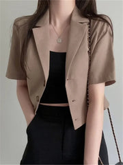 Vintage Style Suit Women's Blazer Casual Short Outwear