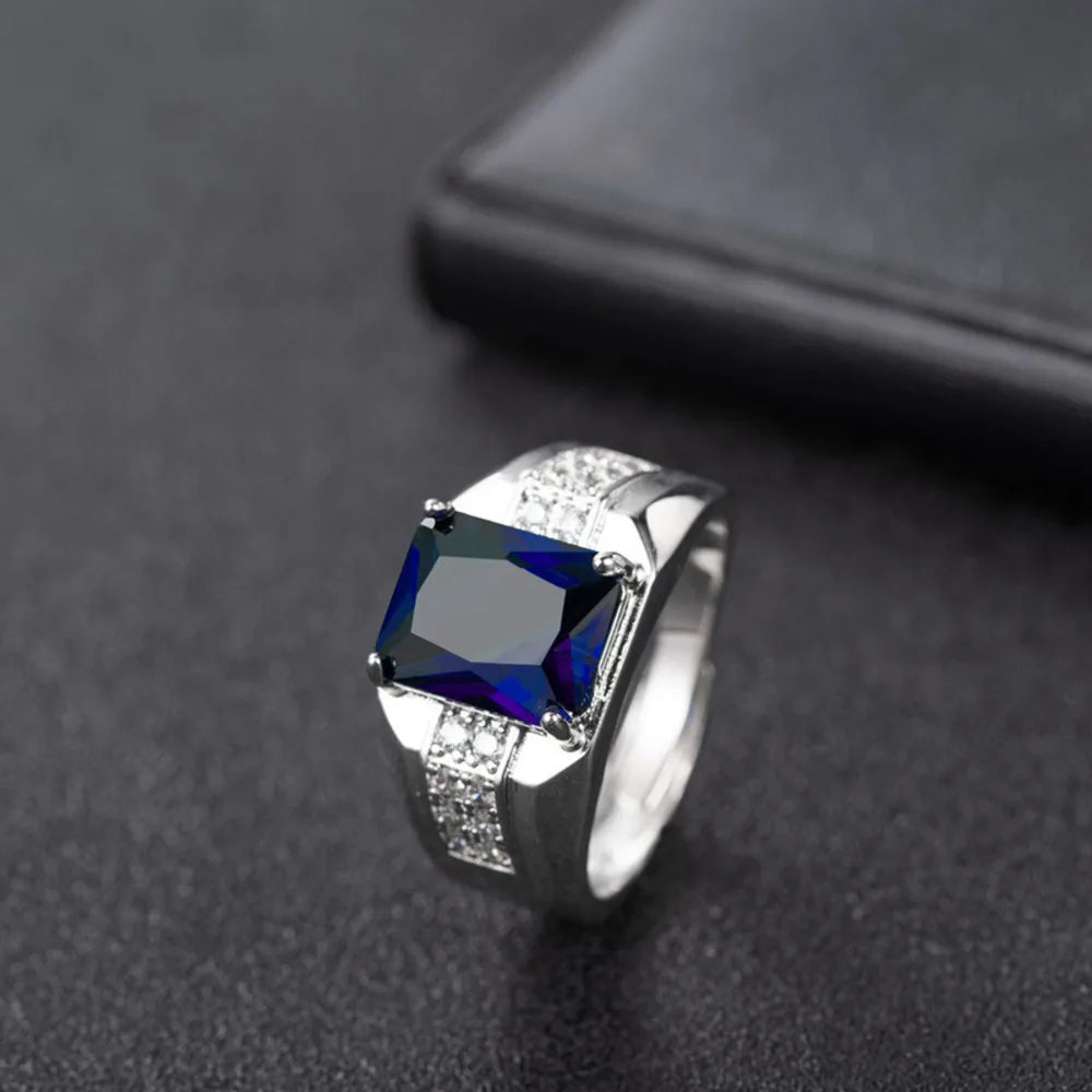 Vintage Square Gemstone Adjustable Ring