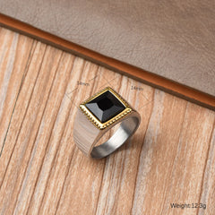 Gemstone style Stainless Steel Rings Classic Fashion