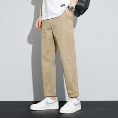 Ankle-Length Casual Pants Thin Business Straight Trousers Male Plus Size