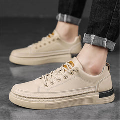 Shoes for Men Trend Casual Brand Leather Sneakers Comfortable Walking Flats Slip