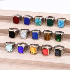 Men's High Quality 316L Stainless Steel Variety Onyx Rings Fashion Trend Jewelry