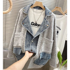 Denim Jacket Long Sleeve Jean Jackets Sweater Cardigan