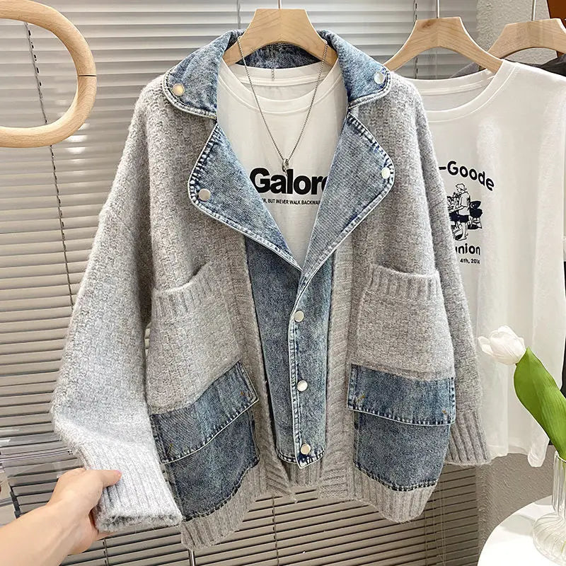 Denim Jacket Long Sleeve Jean Jackets Sweater Cardigan