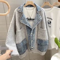 Denim Jacket Long Sleeve Jean Jackets Sweater Cardigan