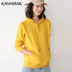 Women Hoodies Loose Long Sleeve Pullovers Solid Casual