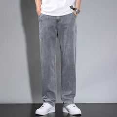 Summer Thin Men's Straight Loose Gray Jeans Trousers