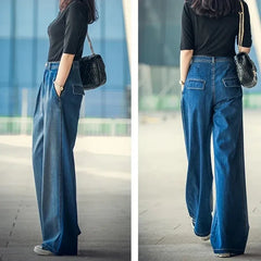 Oversize Baggy Wide Leg Jeans Women Streetwear Wash High Waist