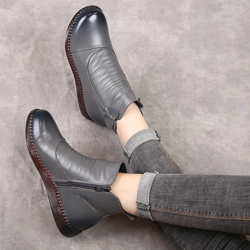 Autumn Women's Shoes Leather Boots Fashion