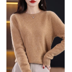 Basic Top Long Sleeve Women O-Neck Knitted Sweater