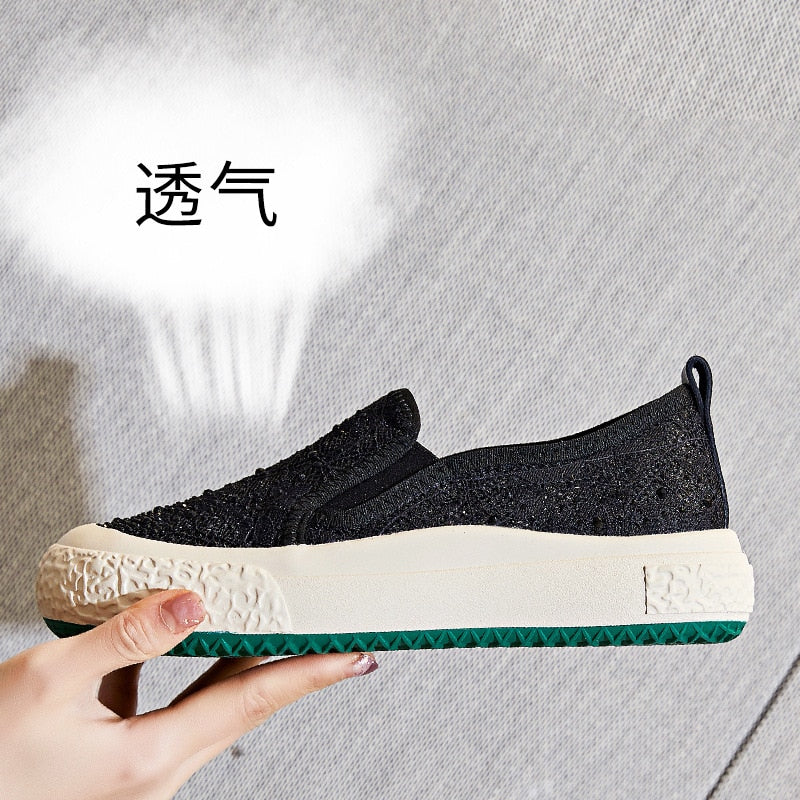 Summer Thick-soled Fisherman Casual Breathable Lace Mesh Shoes