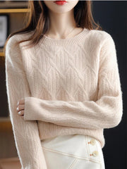 Fashion Loose Sweater Long Sleeve Solid Pullover Tops