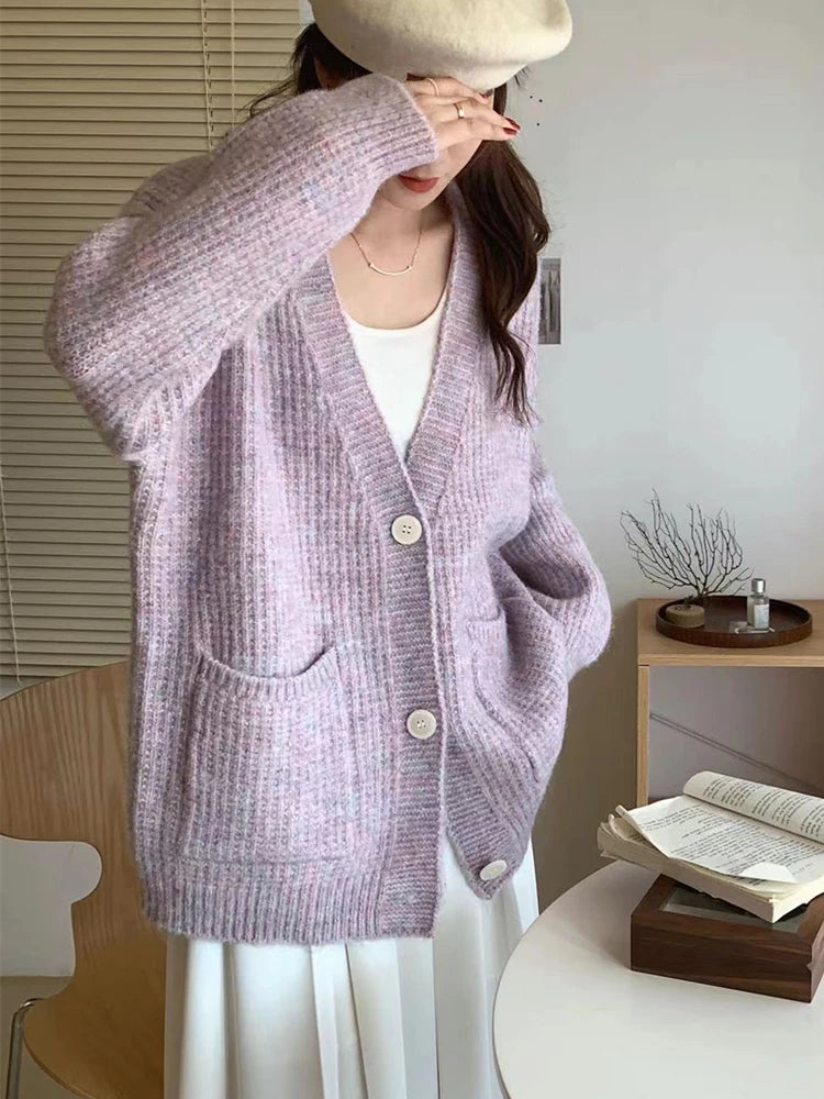 Fashion Chic Vintage Oversized Sweaters Knitted Cardigans