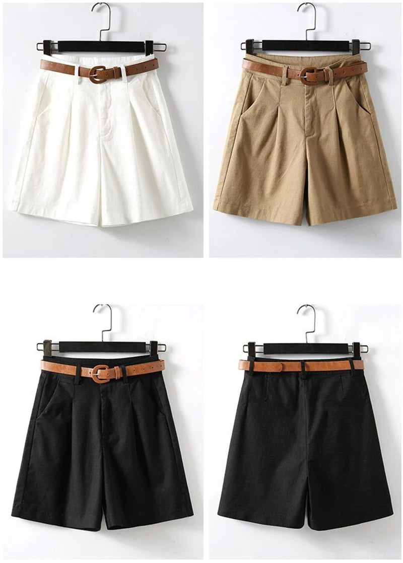 Women Wide Leg Suit Shorts Office Lady All Match Short Pants