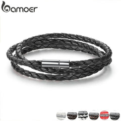 Long Chain Adjustable Magnet Buckle Unisex PU leather Bracelets f