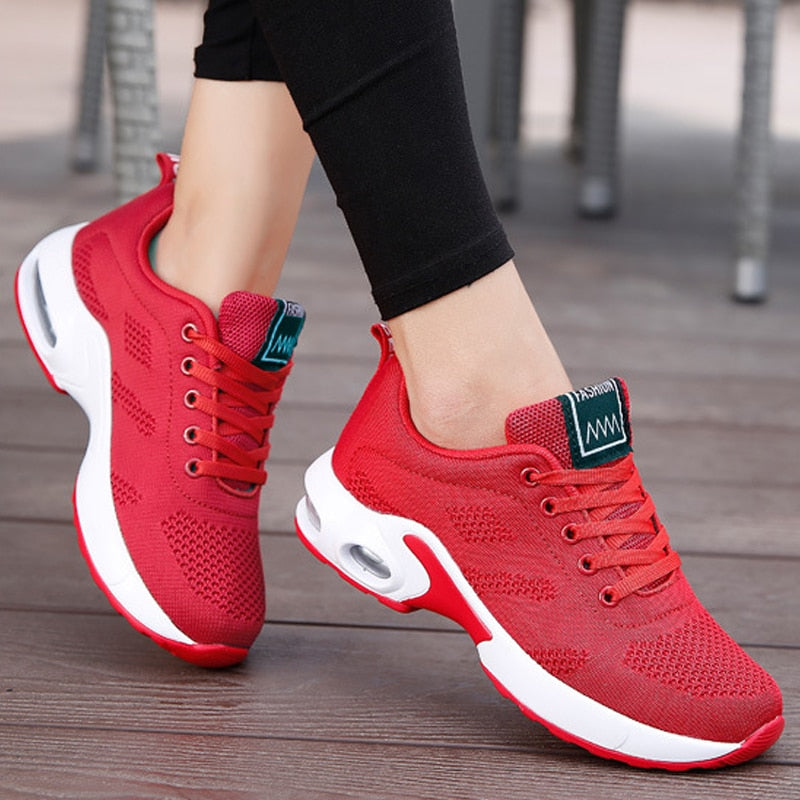 Ladies Casual Mesh Flat Shoes Lightweight Sneakers