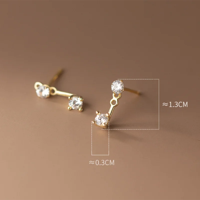 Shiny Fashion Zircon Unique Korean Stud Earrings Simple Chic