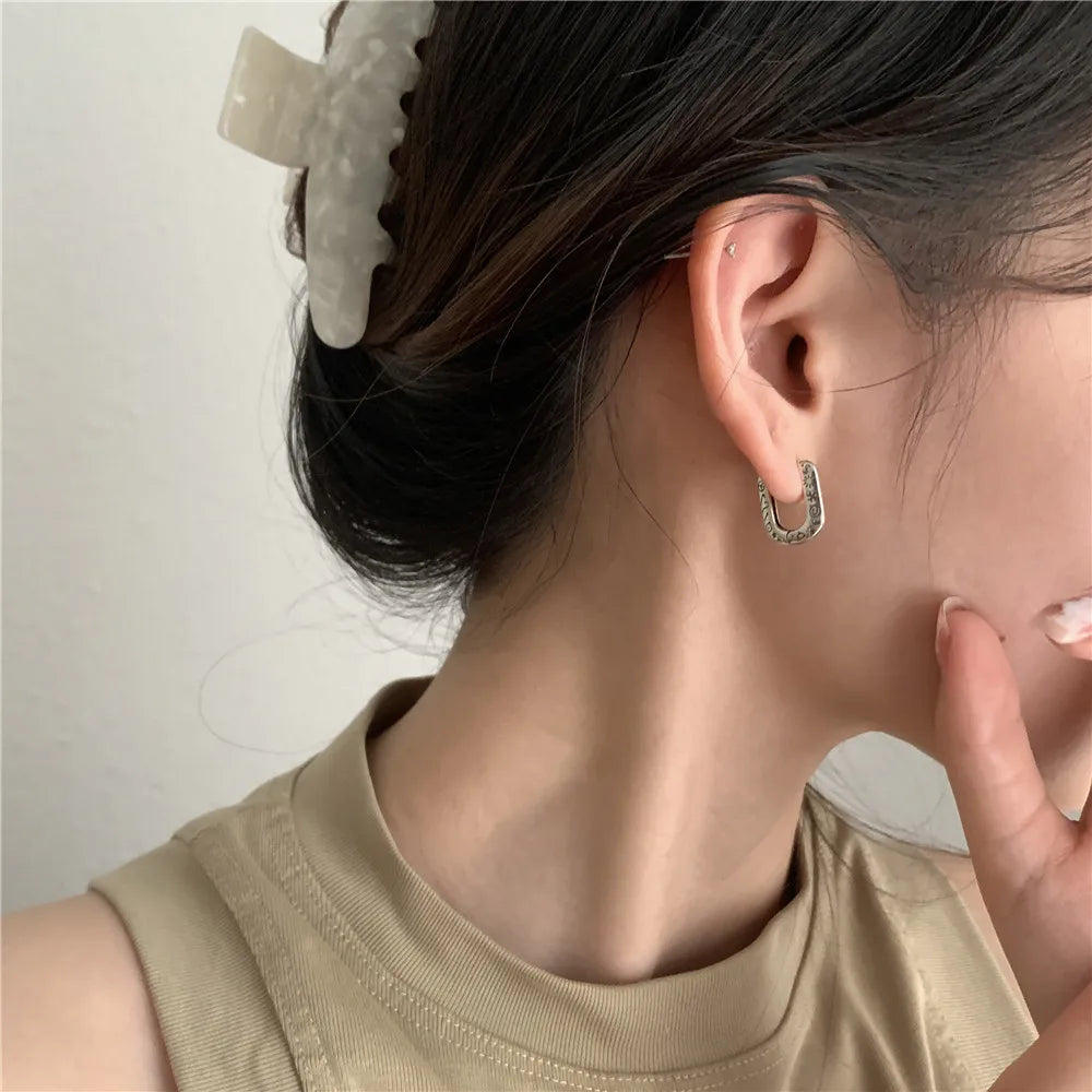 Unique Geometric Hoops Earrings