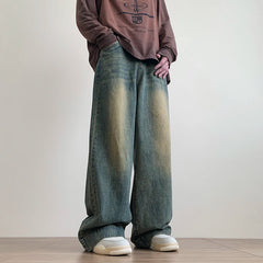 Distressed Vintage Jeans Pants Wide-leg Denim Trousers Oversize Streetwear