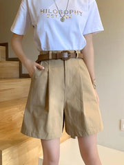 Fashion High Waist Casual Summer Wide-leg Shorts