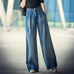 Oversize Baggy Wide Leg Jeans Women Streetwear Wash High Waist