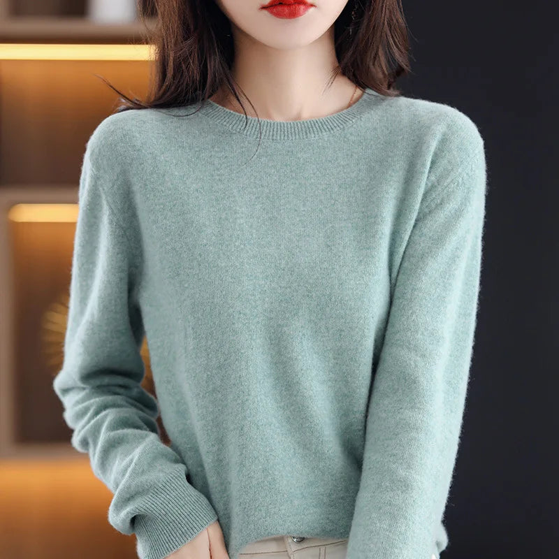 Women Sweater O-neck Basic Pullover Casual Pulls Jumpers