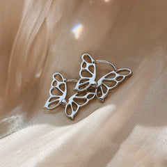 Minimalist Hollow Butterfly Geometric Hoop Earrings