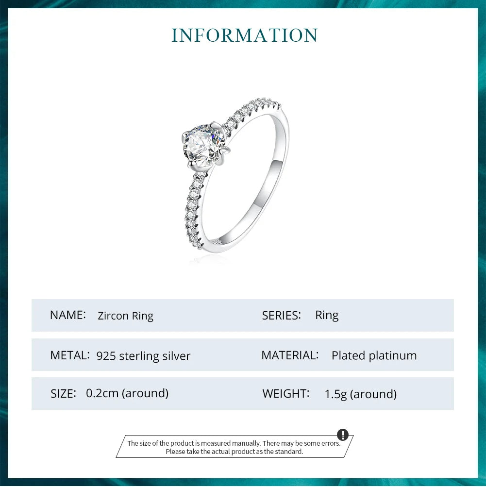 Simple Zircon Ring for Women Jewelry