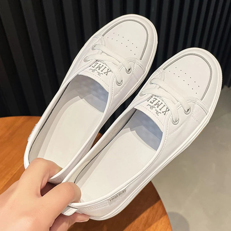 Women Flats Spring Summer Soft Cow Leather Women Casual Shoes