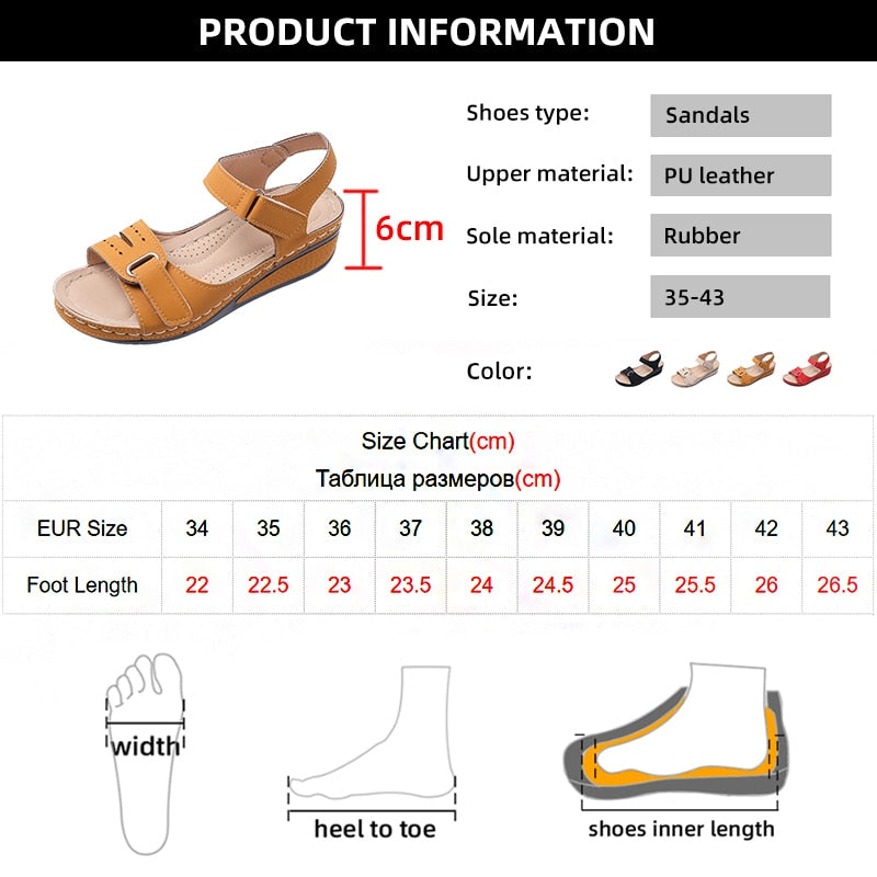 Wedge Sandals Non Slip Beach Shoes Lightweight Casual Platform