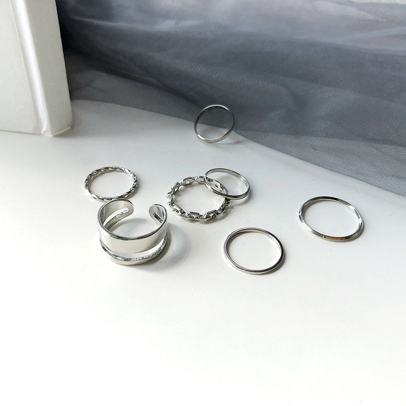 Fashion Jewelry Rings Set Round Opening