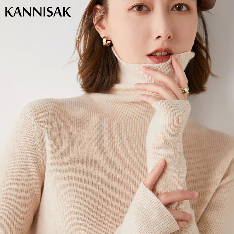 Fashion Turtleneck Sweater Clothes Pullover Shirt Office