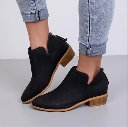 Women's Boots Pointed Suede Thick Heel Women Plus Size