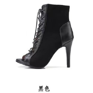 High Heels Boots Ladies Mesh Net Boots Peep Toe Shoes