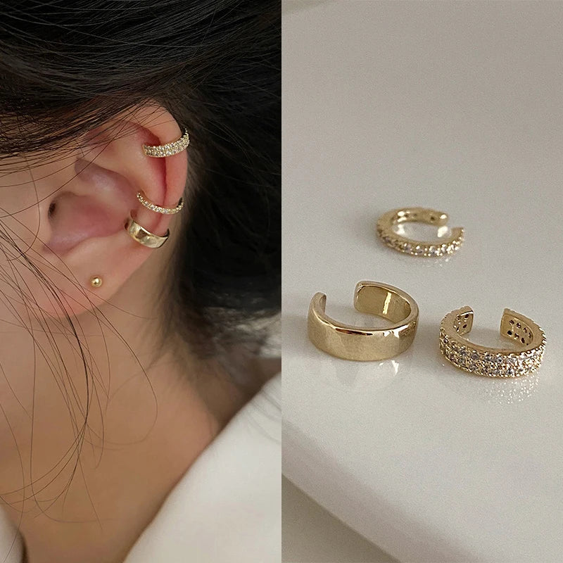 3Pcs/Set Clips Minimalist Fashion Cartilage Hoop Earrings Sets