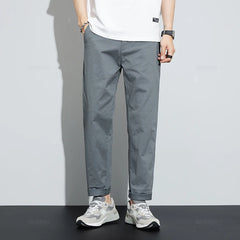 Ankle-Length Casual Pants Thin Business Straight Trousers Male Plus Size