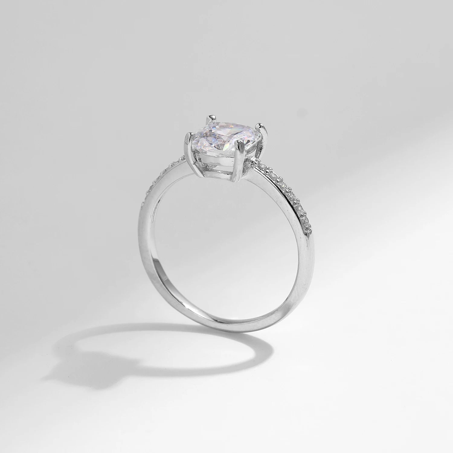 Silver Square CZ Classic Basic Ring Fine Jewelry