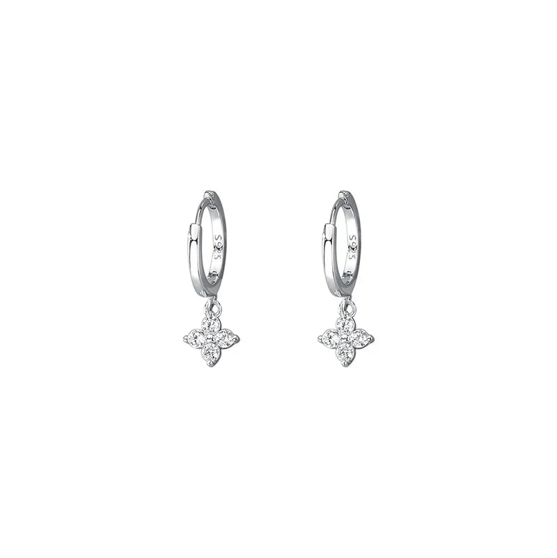 Floral Sweet Earrings Simple Inlaid Zircon Jewelry Accessories