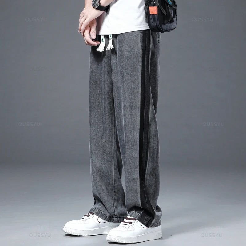 Streetwear Baggy Jeans Men Fashion Straight Wide Pants