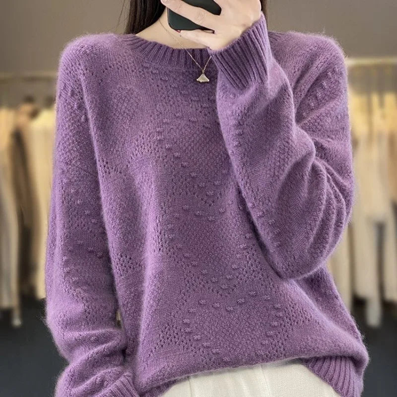 Sweaters O-neck Long Sleeve Warm Pullovers Casual