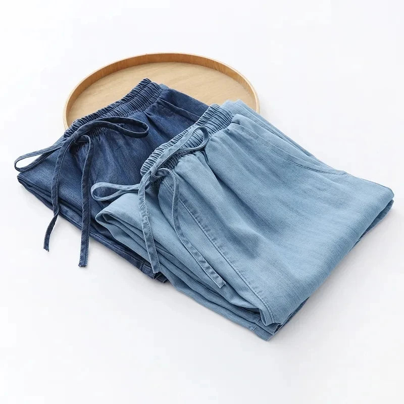 Oversized Capri Wide Leg Jeans Summer Baggy