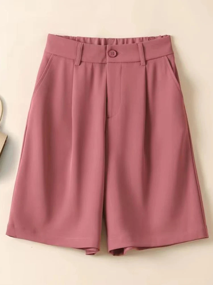 Chic Suit Shorts High Waist Loose Casual Shorts Summer