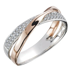 Stainless Steel Two Tone X Shape Cross Ring Trendy Jewelry