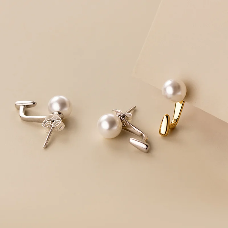 Trend Statement Synthetic Pearl Ear Hook Earring Jewelry