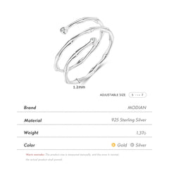 Simple Lines Twining Adjustable Size Finger Ring Trendy