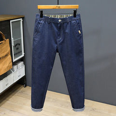 Plus Size Men's Lightweight Jeans Brand Elastic Waist Pants